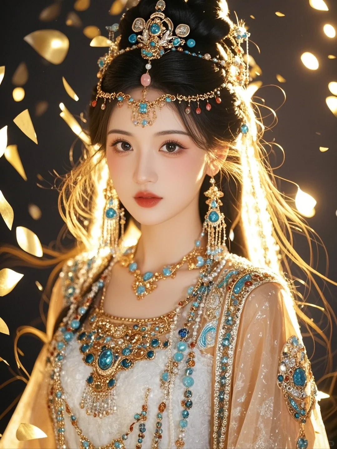 美到每根头发丝都在发光，AI写真《西域舞娘》