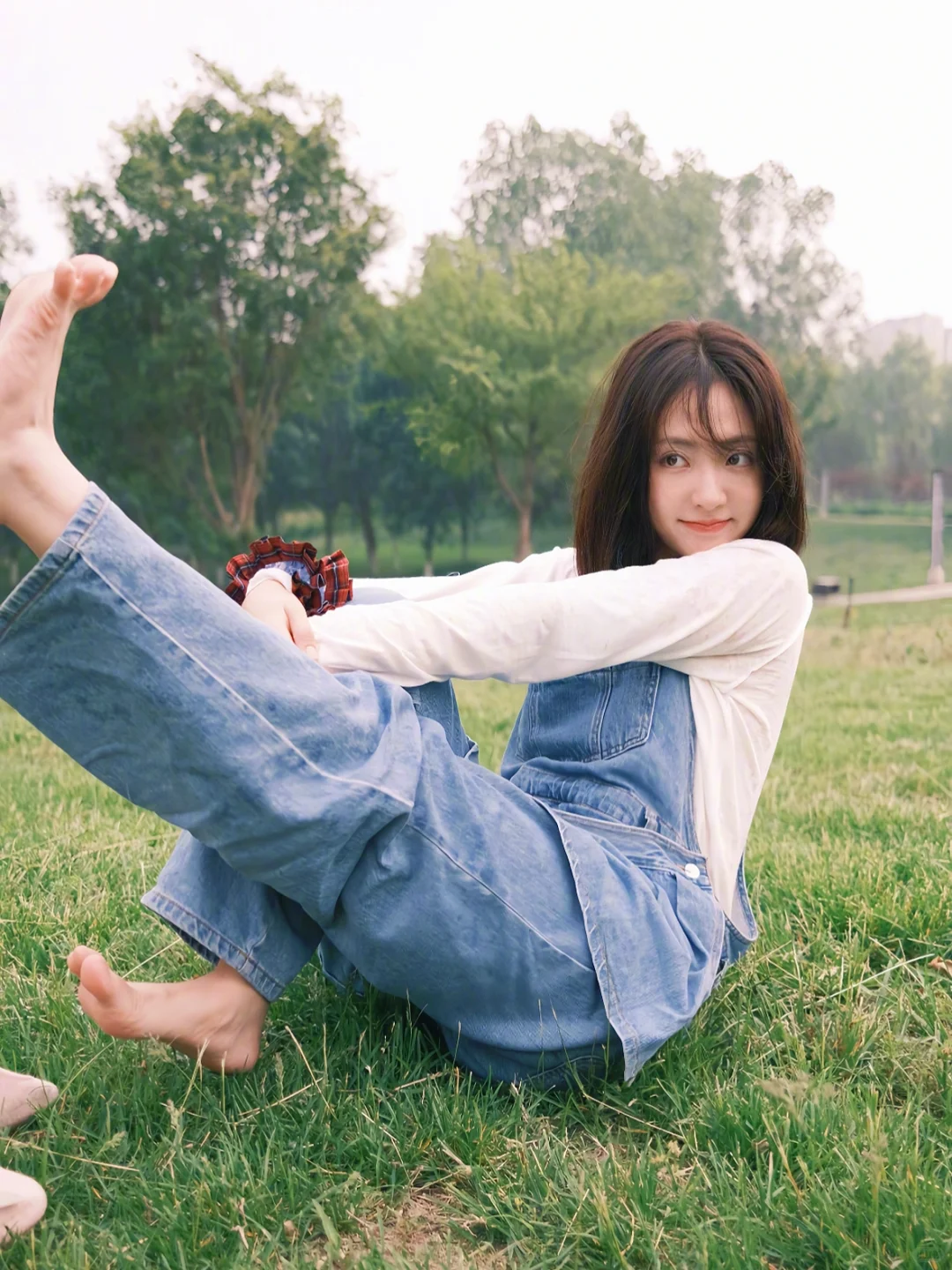 邢菲💙牛仔背带裤💖