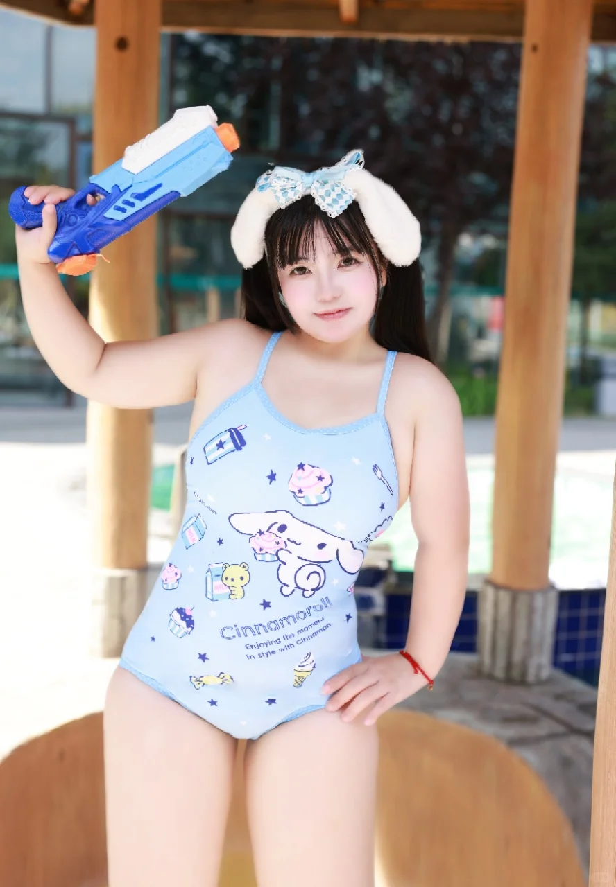 可爱的大耳狗泳衣