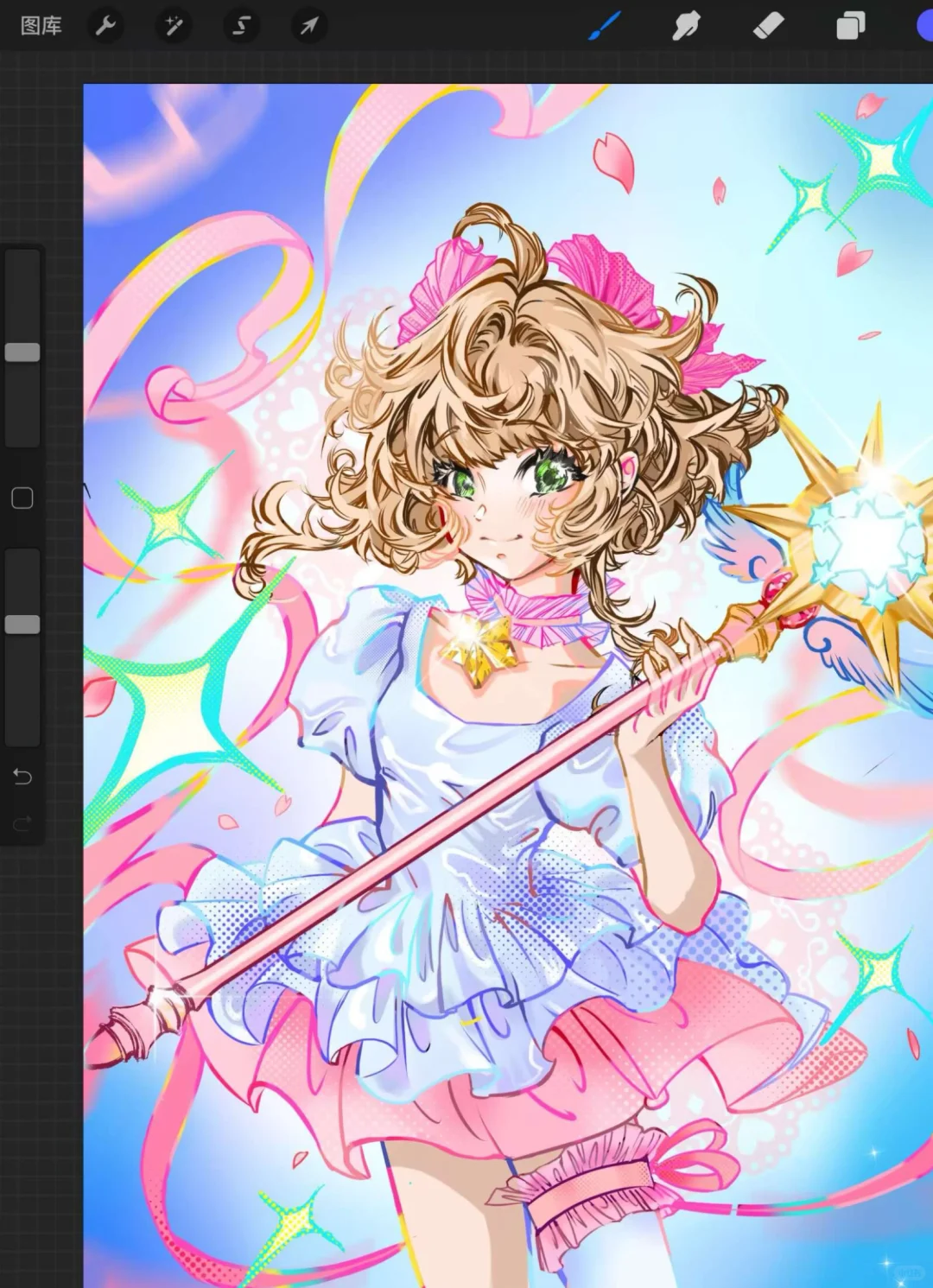 今天画的美少女～🎀🌈✨