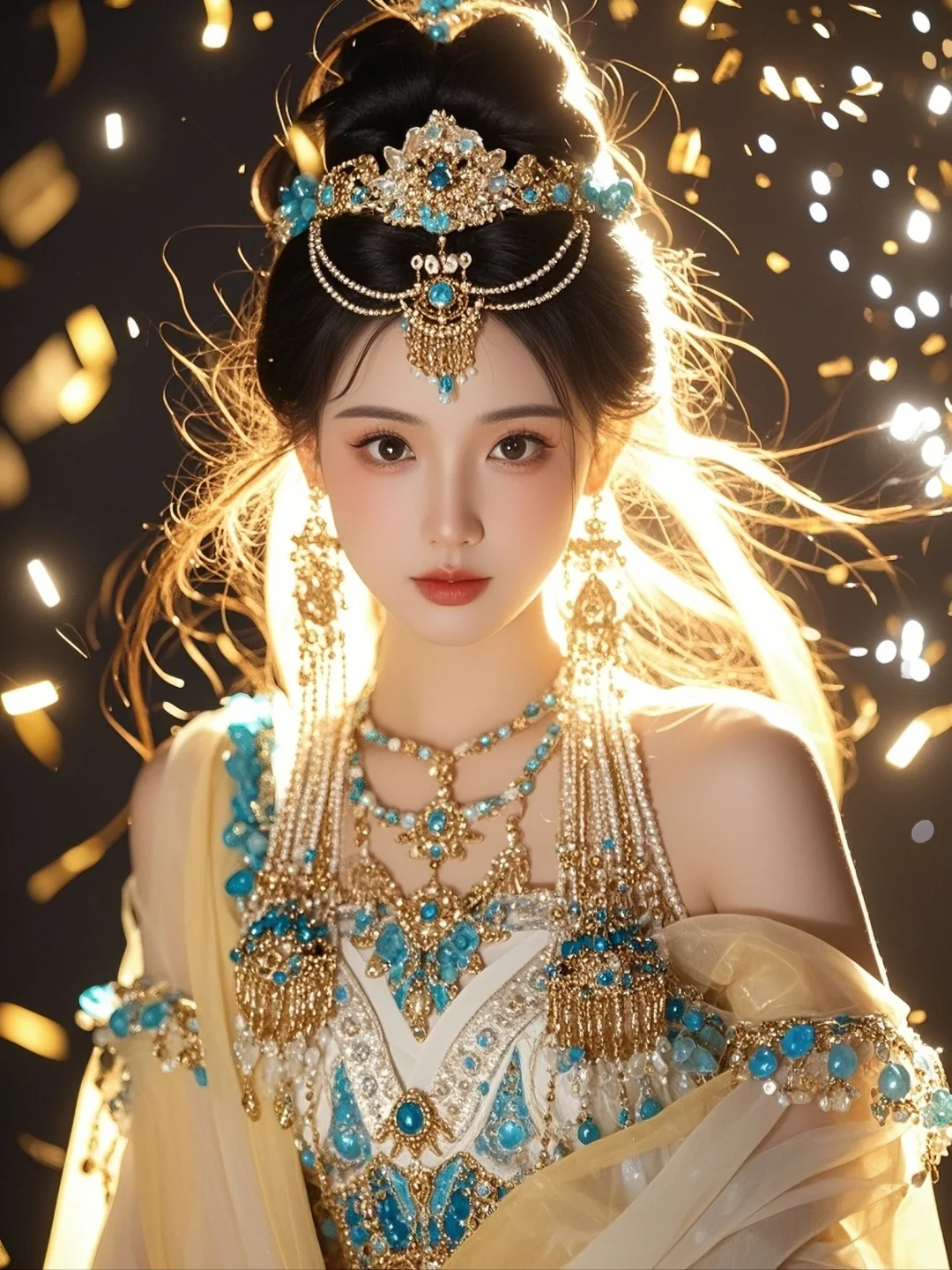 美到每根头发丝都在发光，AI写真《西域舞娘》