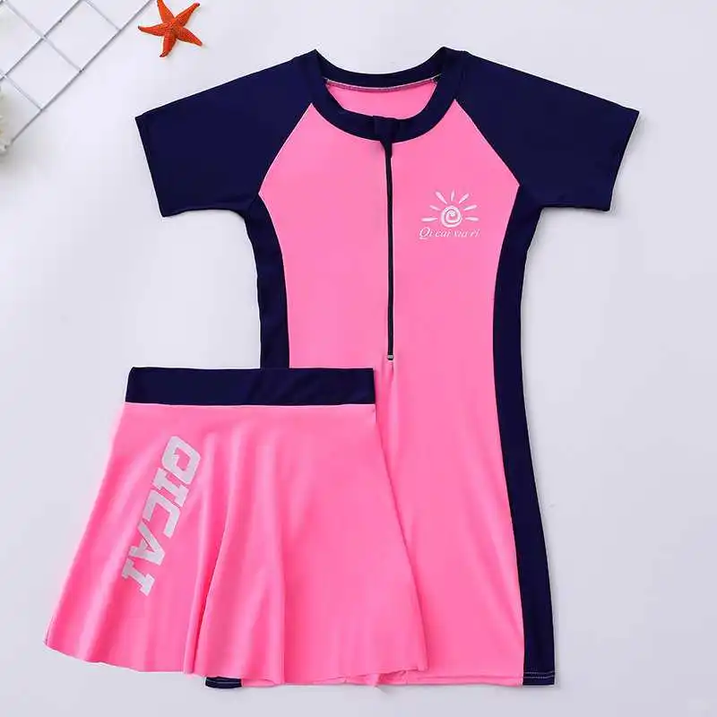 夏日水花四溅！女童连体泳衣来啦💫