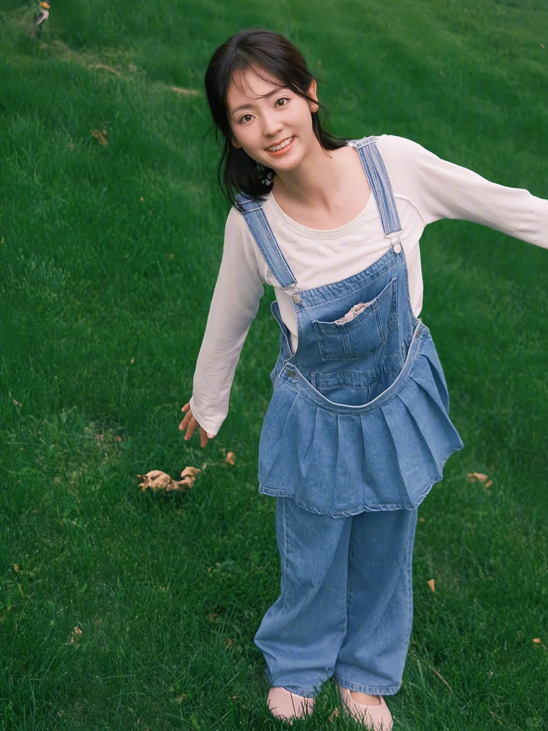 邢菲💙牛仔背带裤💖