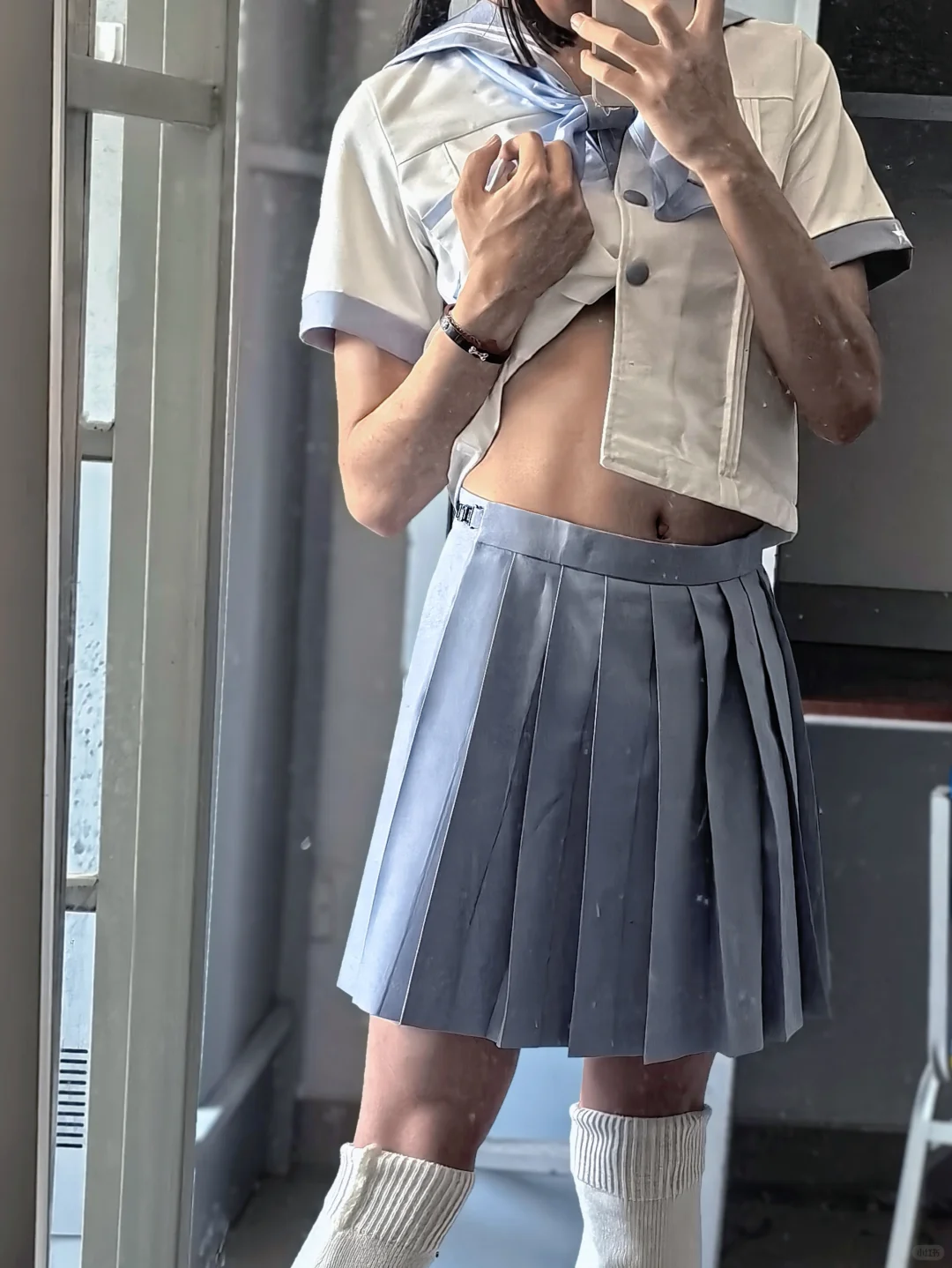男生穿蓝色🩵水手服第一弹！