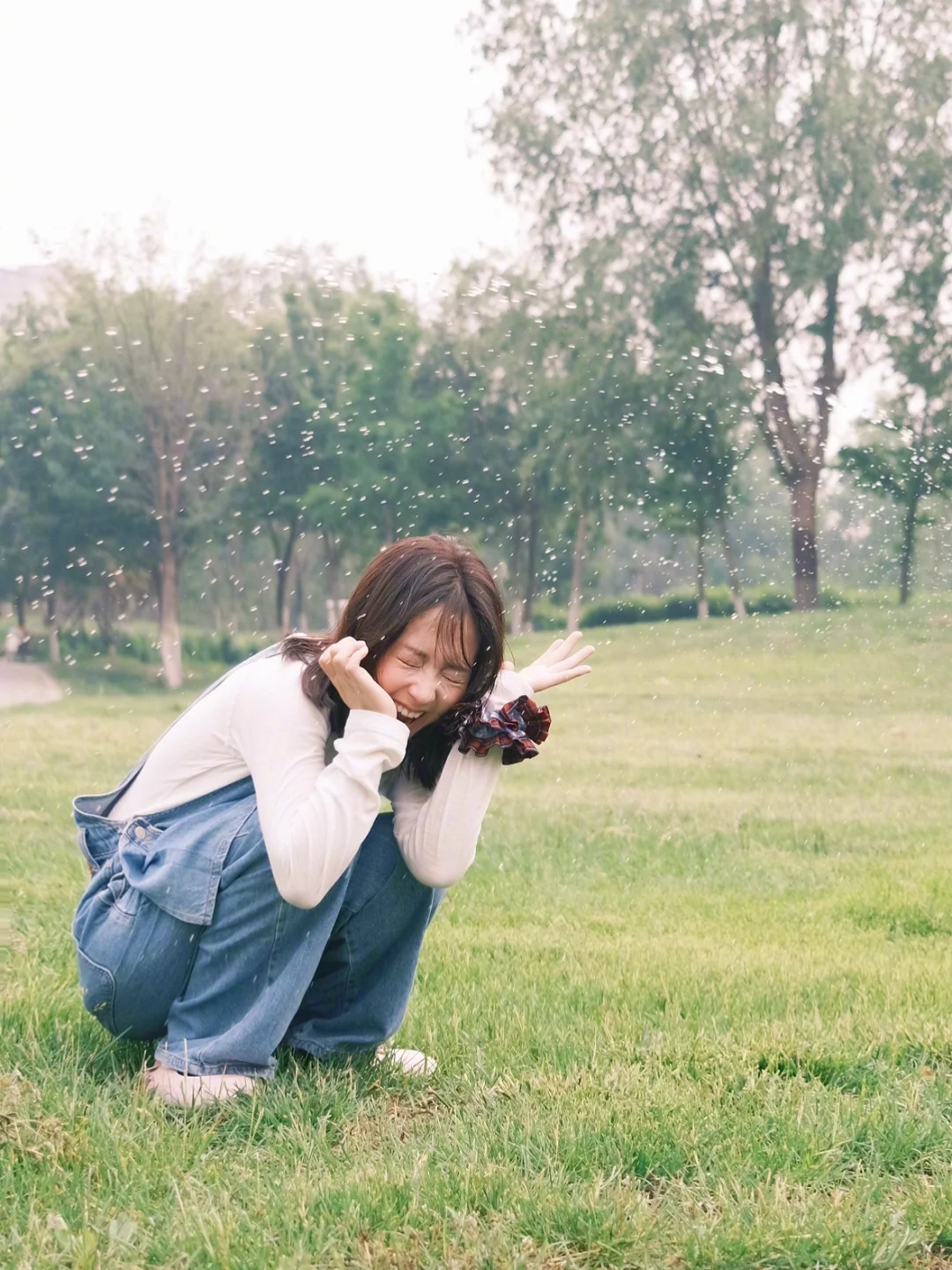 邢菲💙牛仔背带裤💖