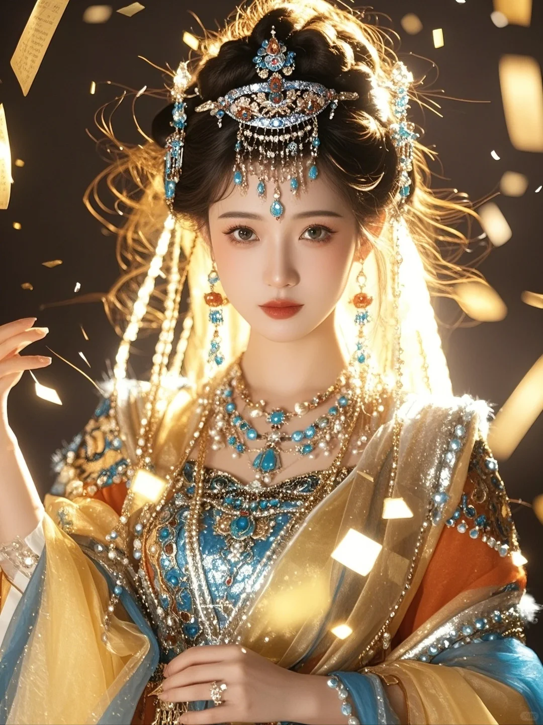 美到每根头发丝都在发光，AI写真《西域舞娘》