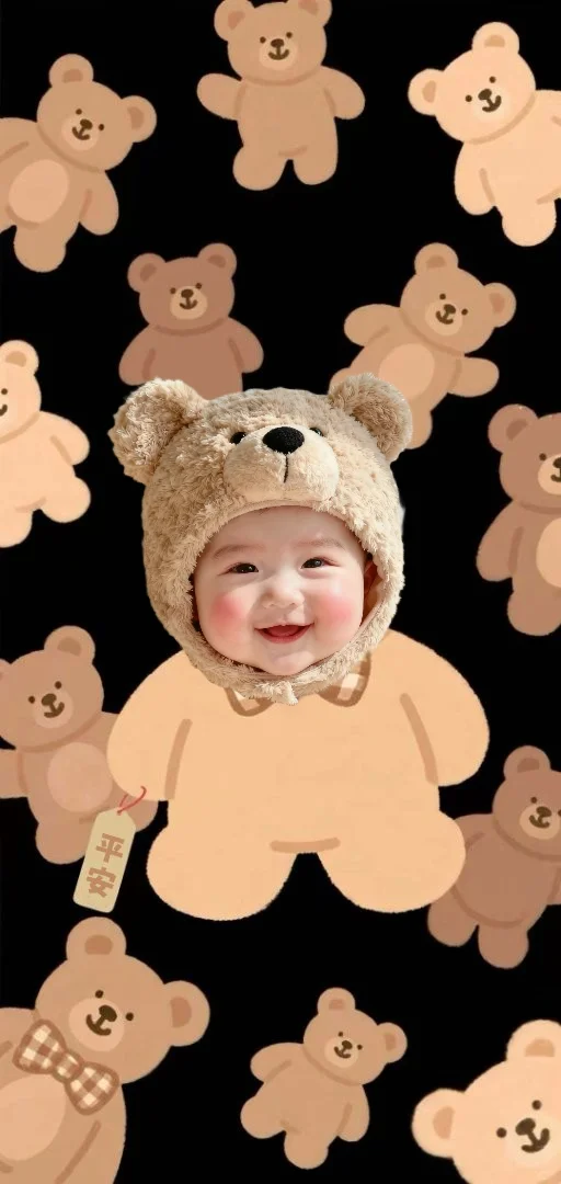 把娃做成毛绒壁纸！软fufu谁顶得住啊🐻
