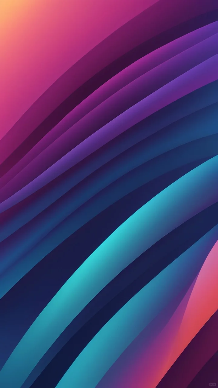 彩色的线条艺术，手机壁纸，18张