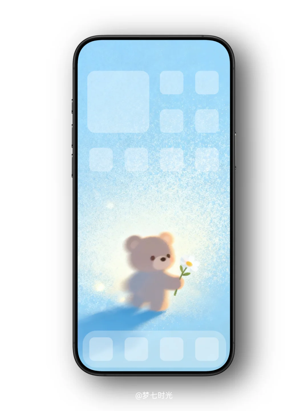 手机壁纸|治愈系·小熊与花🌸＃129