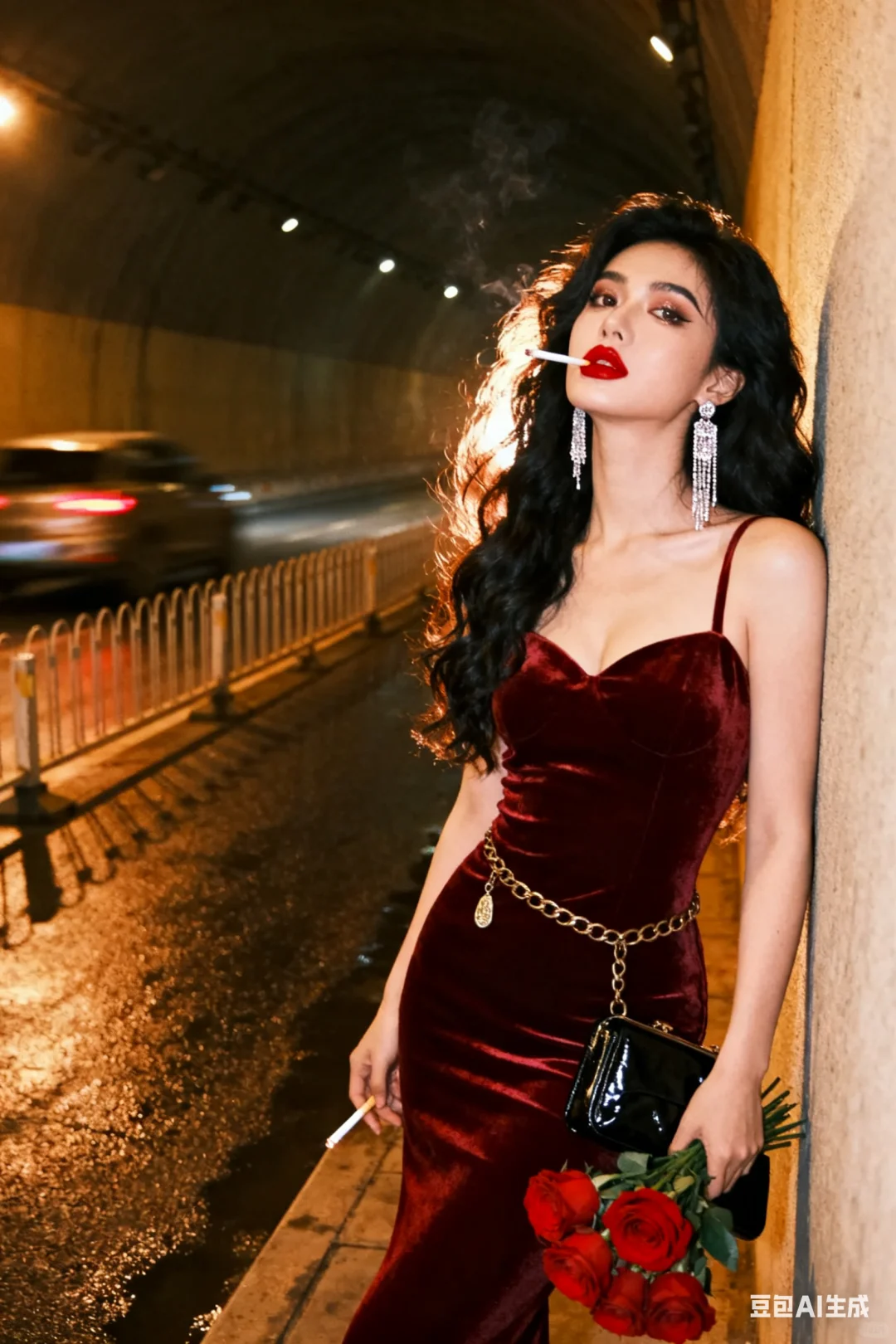 复古港风隧道拍照｜AI生成‼️