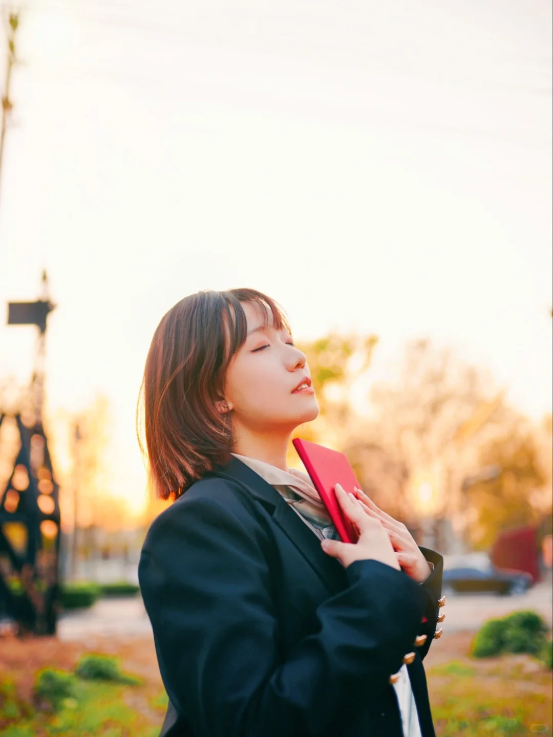 铁路旁边拍jk会有多好看！