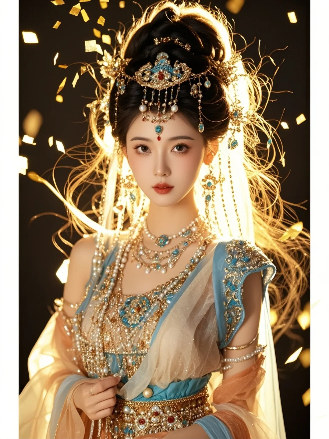 美到每根头发丝都在发光，AI写真《西域舞娘》