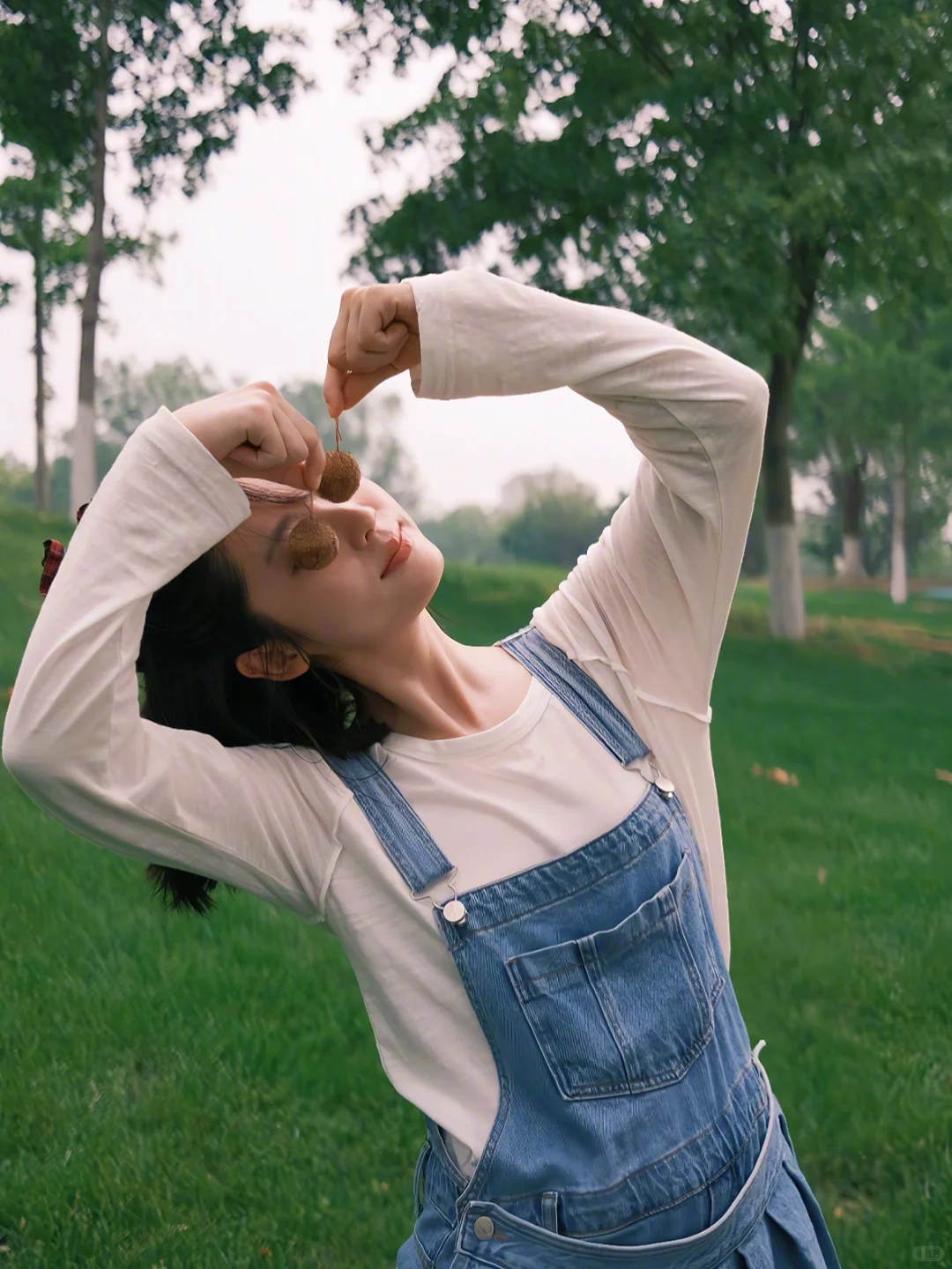 邢菲💙牛仔背带裤💖