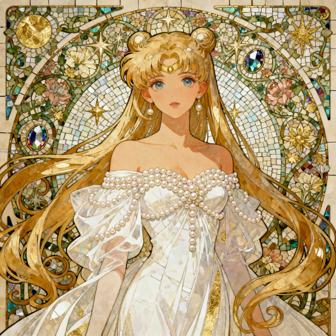 美少女战士复古头像💛穆夏风