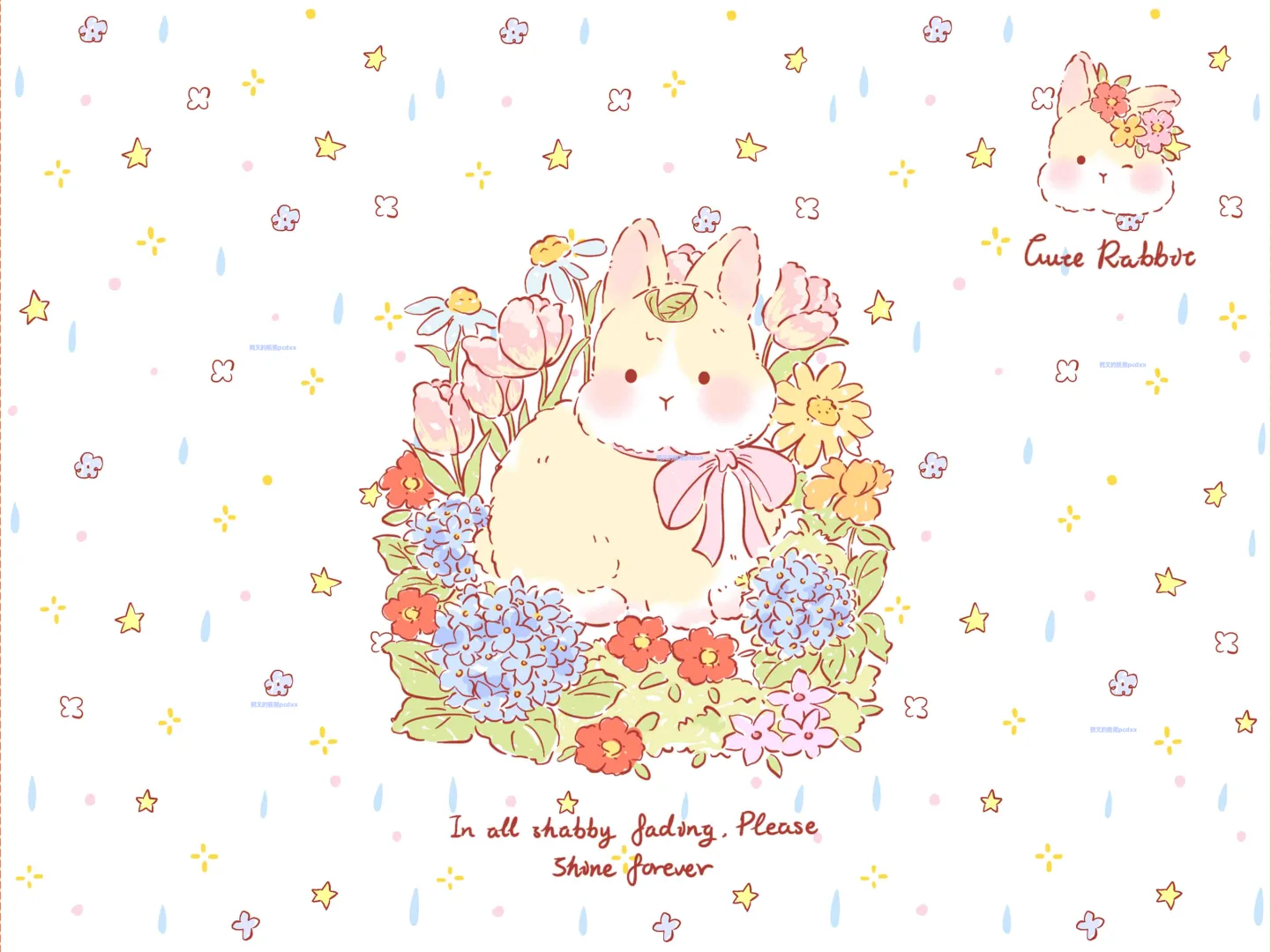 可爱花花动物｜原创可爱壁纸❤️518