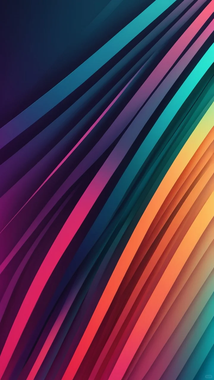 彩色的线条艺术，手机壁纸，18张