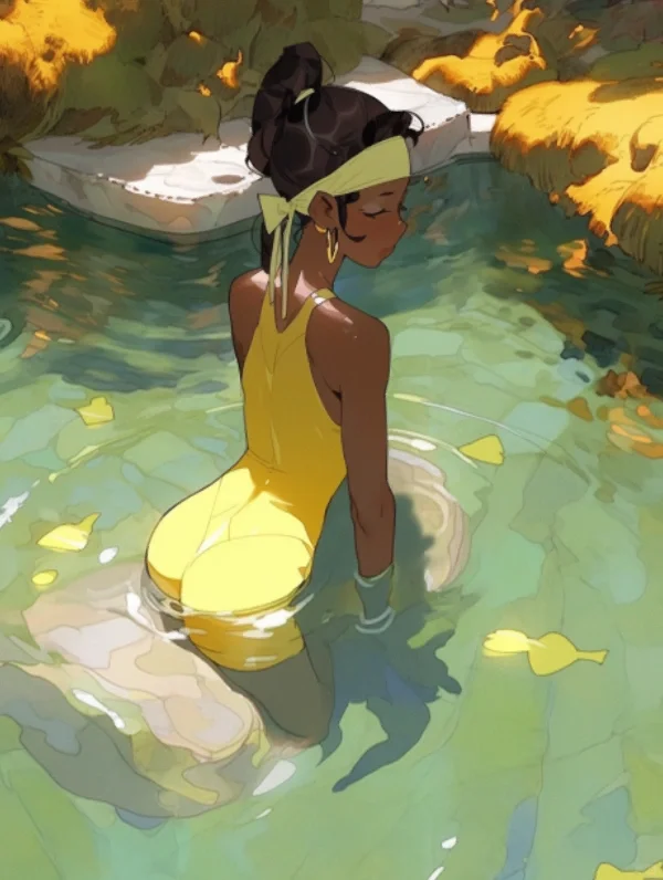 游泳主题Ai绘画