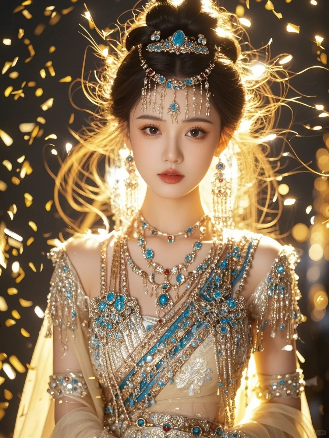 美到每根头发丝都在发光，AI写真《西域舞娘》