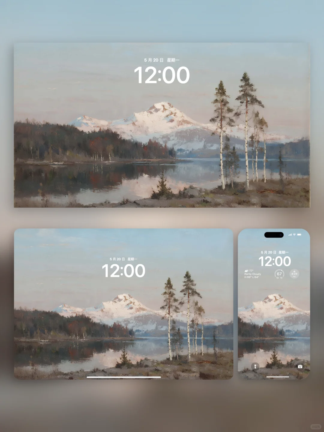 雪山下的湖泊｜雪山壁纸、湖泊壁纸