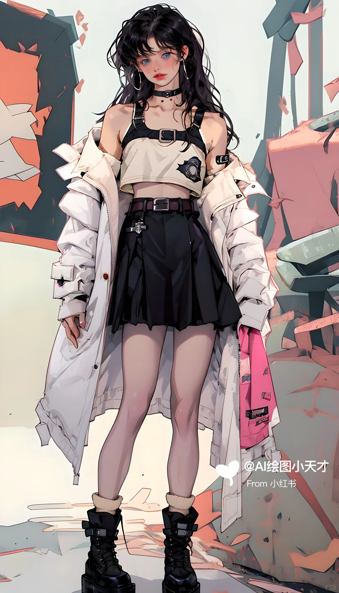 AI时尚穿搭女生壁纸