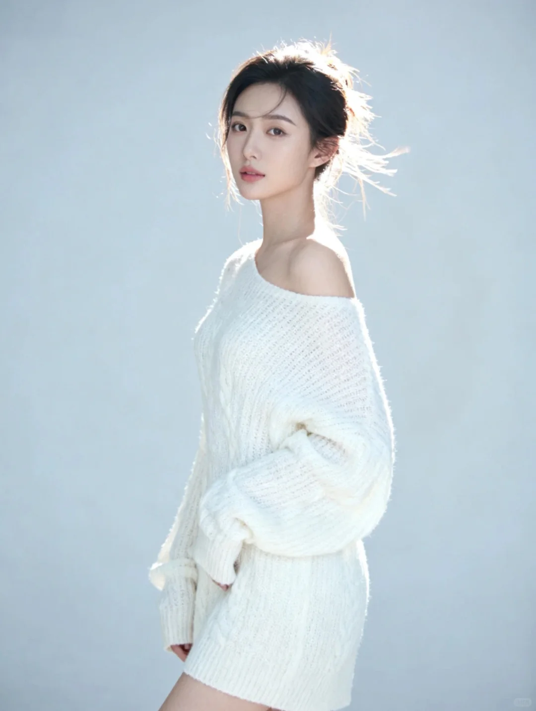 一字肩毛衣，把温柔穿在身上～