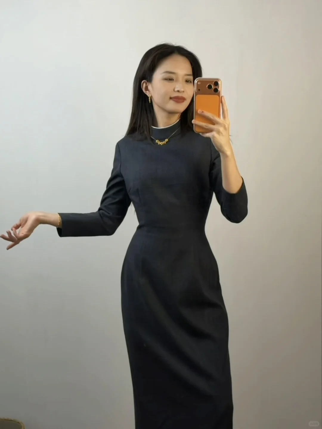 测评一条秋冬旗袍，优点图二缺点图三