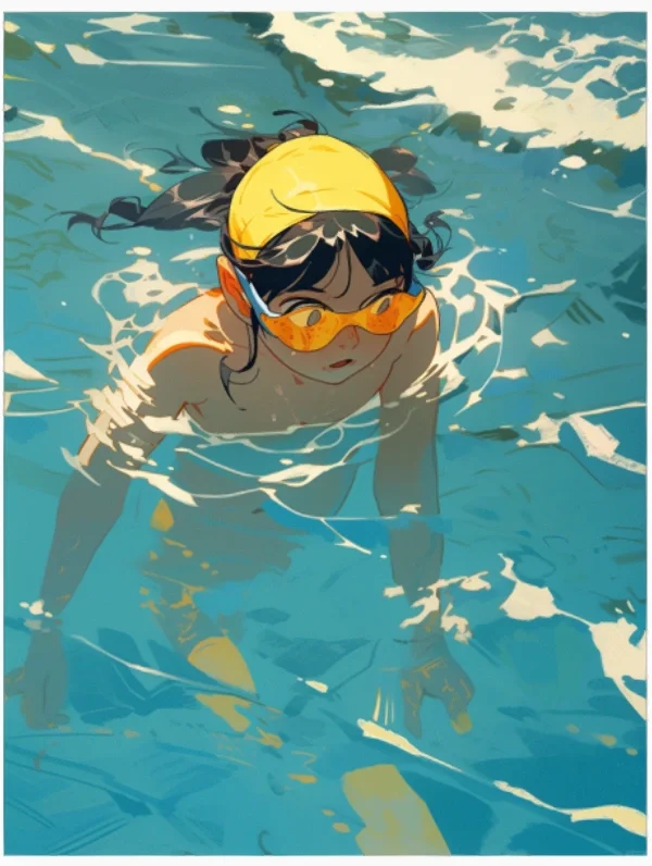 游泳主题Ai绘画
