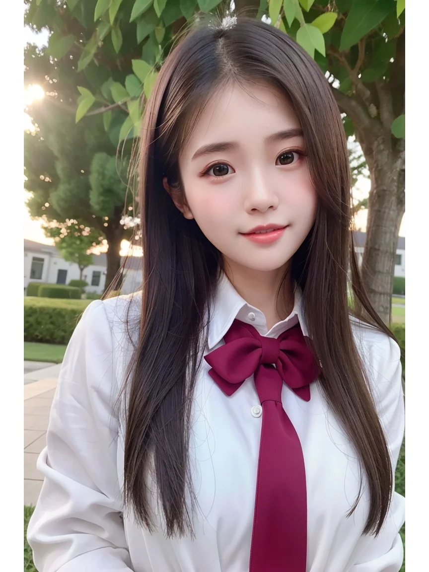 跟AI美女学校园穿搭