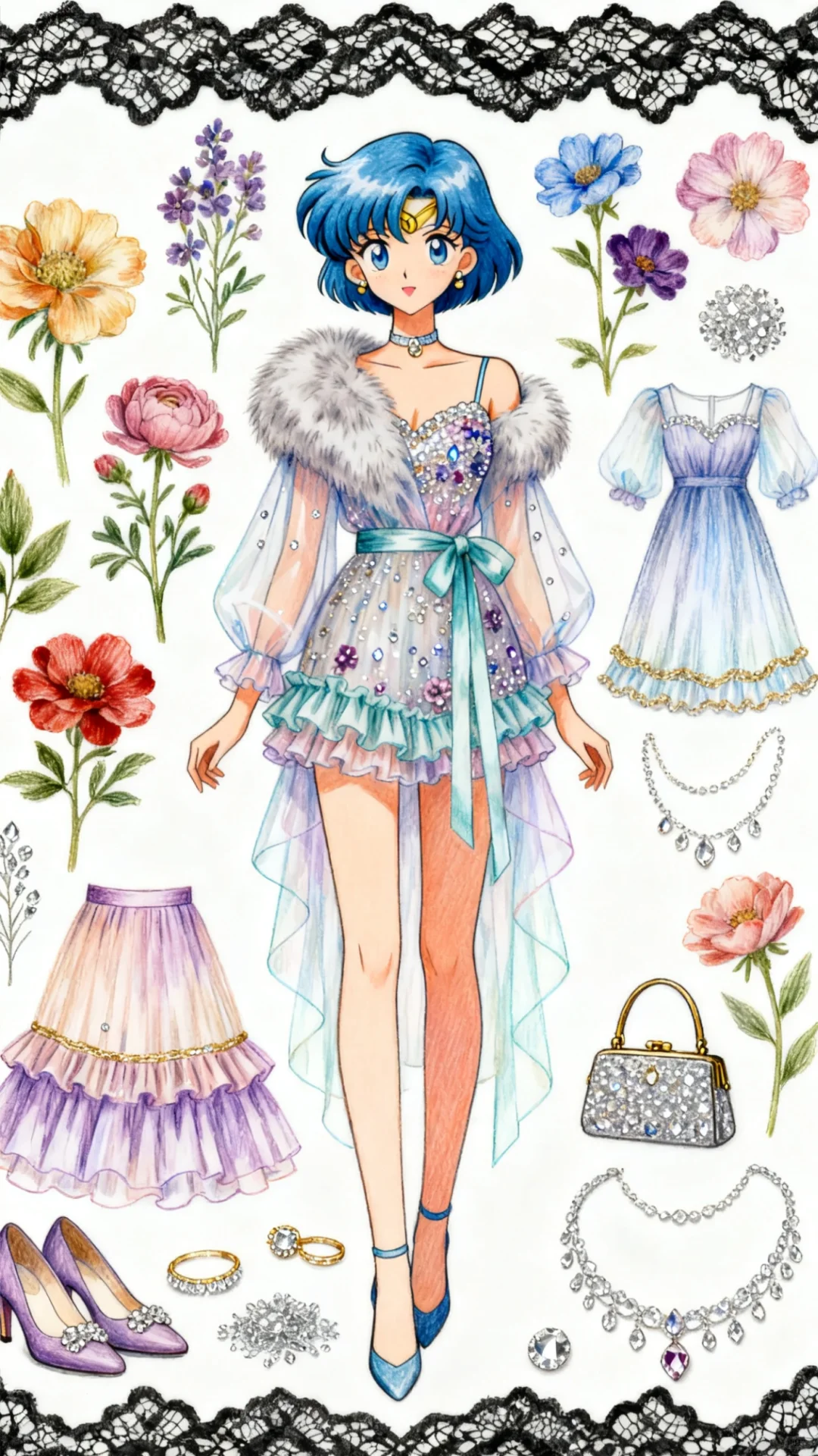 美少女战士_5人_水彩衣柜