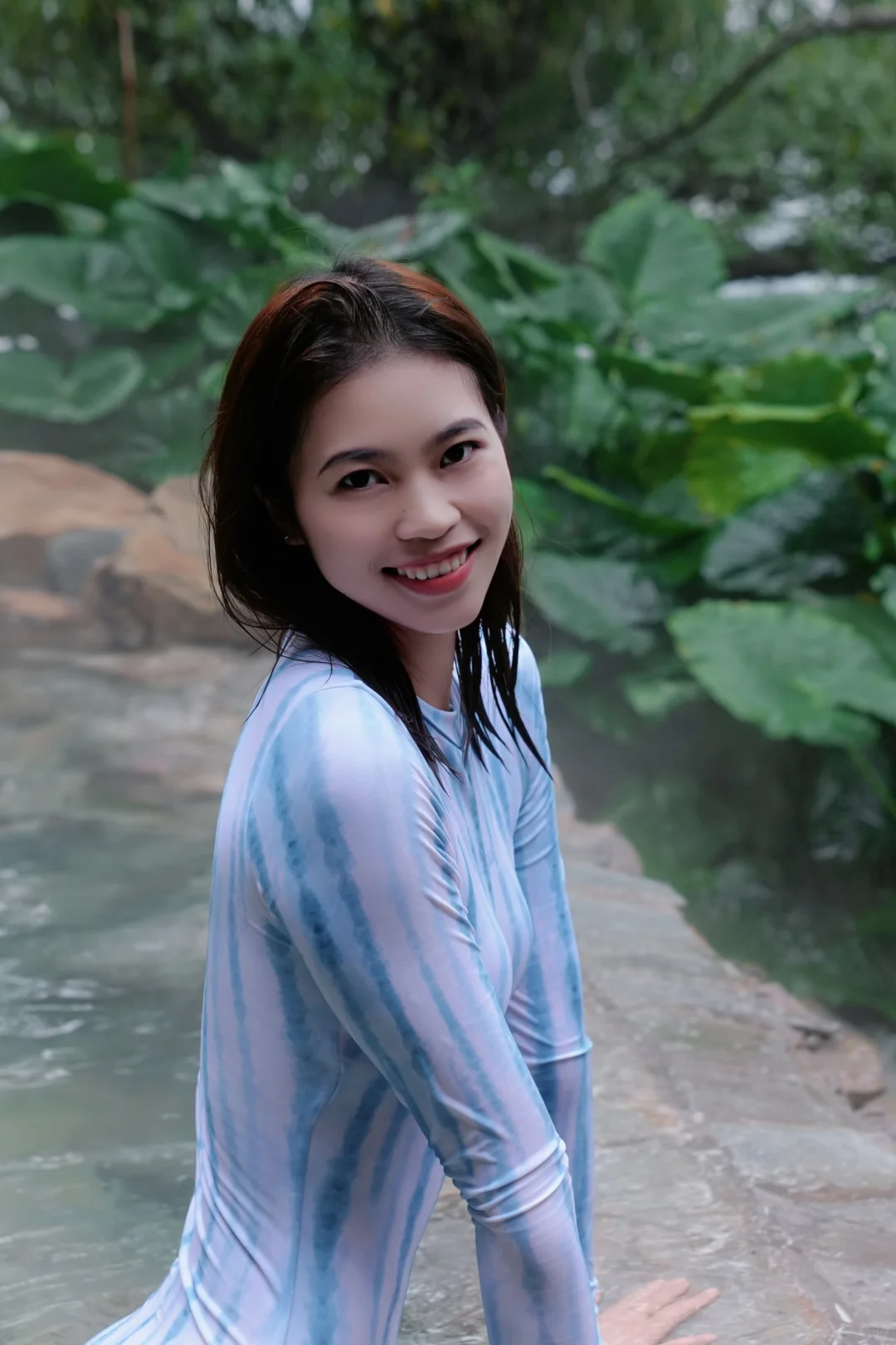 冰川蓝泳衣和温泉很搭♨️