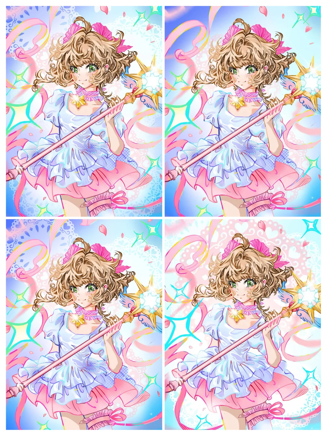 今天画的美少女～🎀🌈✨