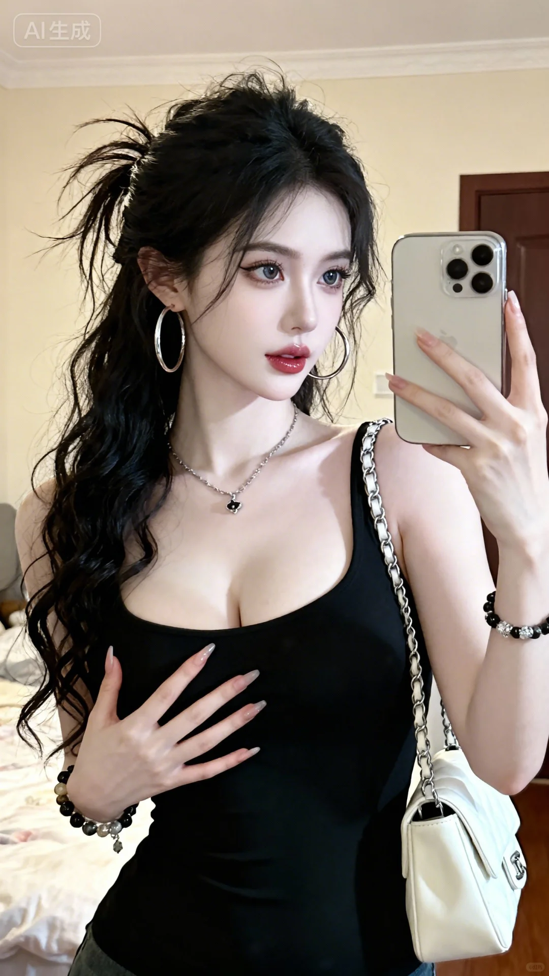 性感辣妹，是灰色T恤的时尚魅力