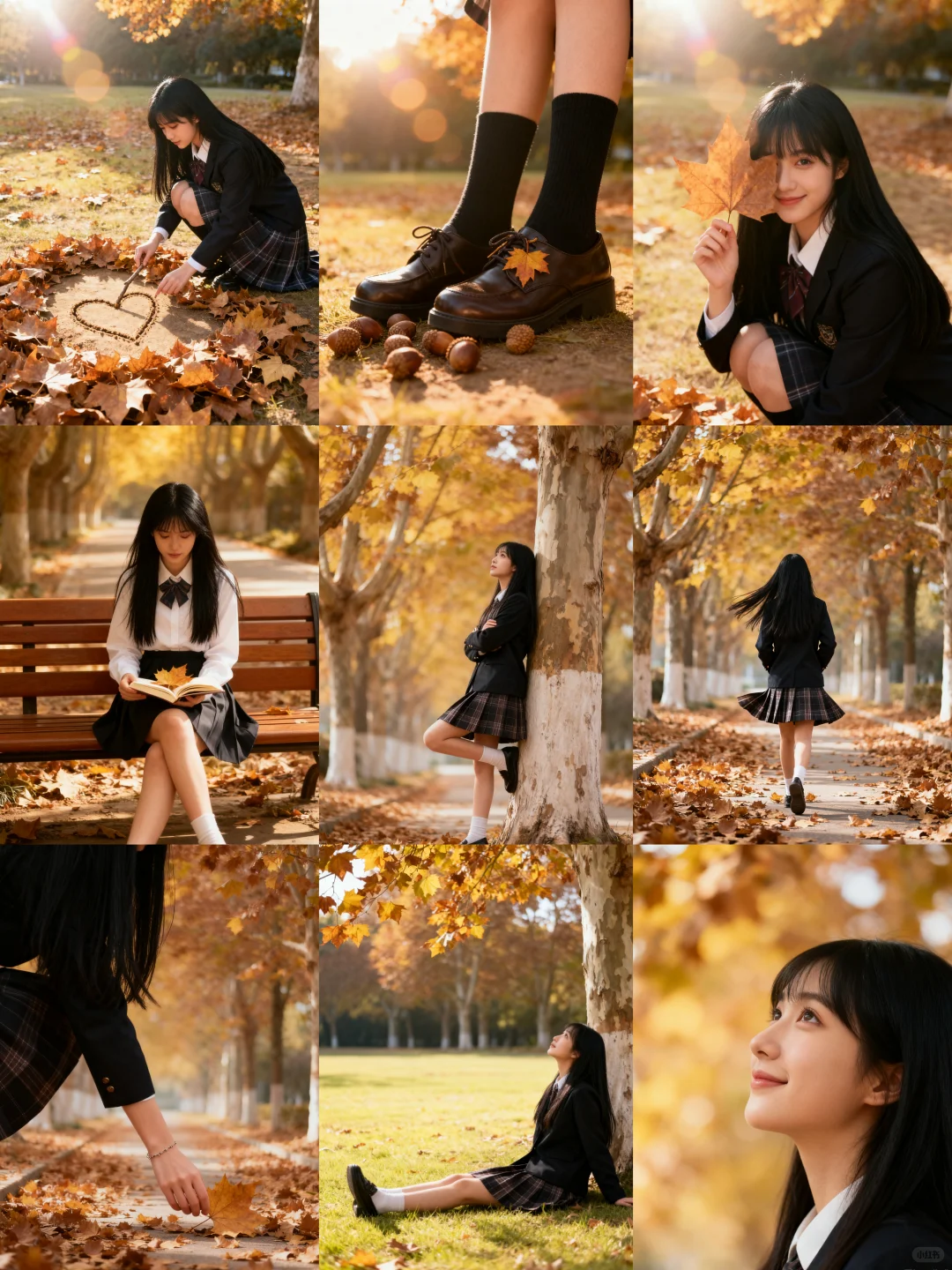 🔥秋日氛围感焊在身上！梧桐叶互动拍照姿势