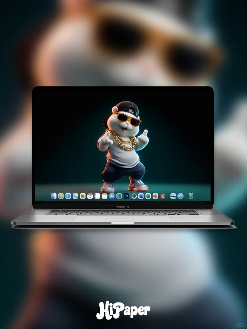 嘻哈小白猫酷炫登场手机壁纸236