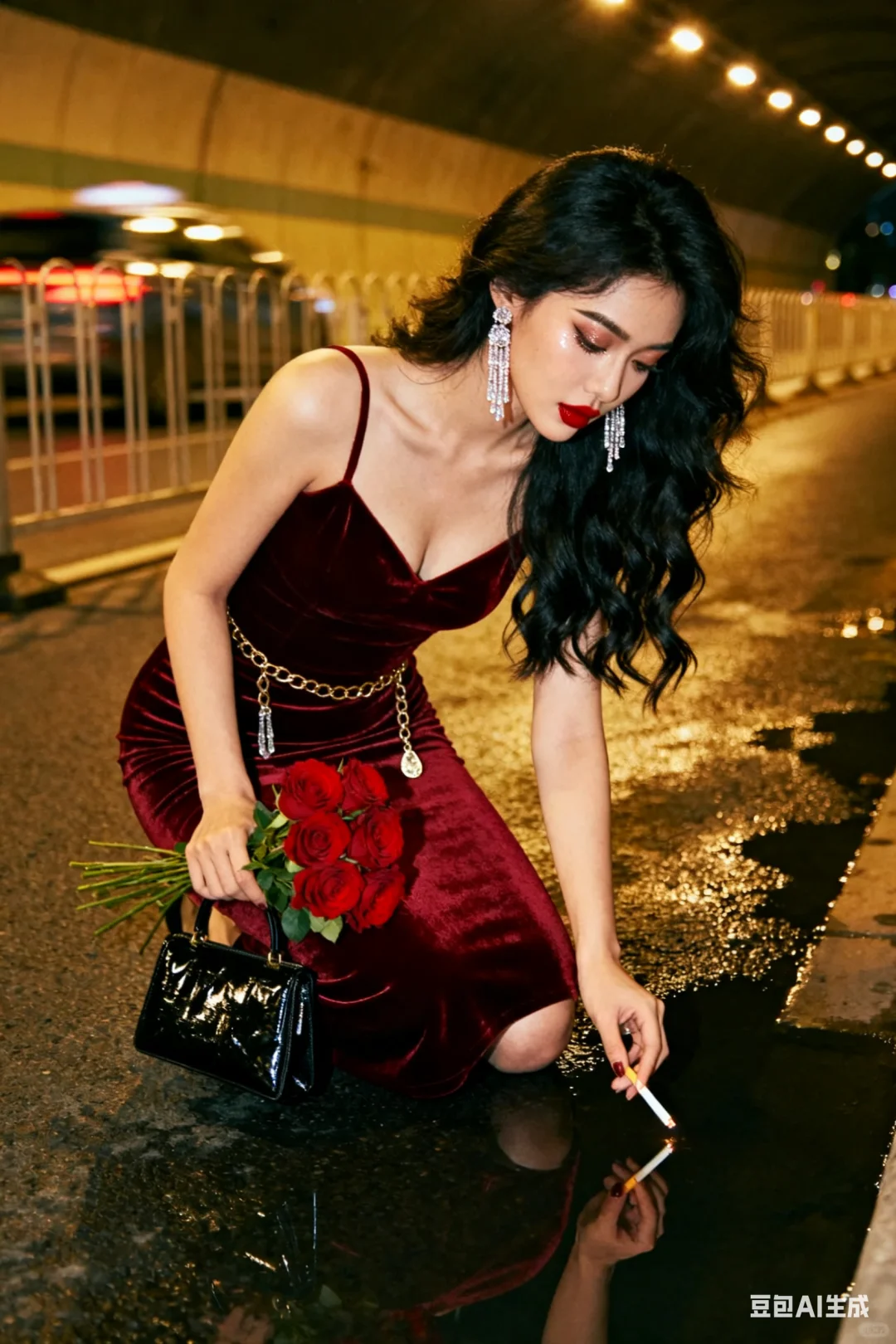 复古港风隧道拍照｜AI生成‼️