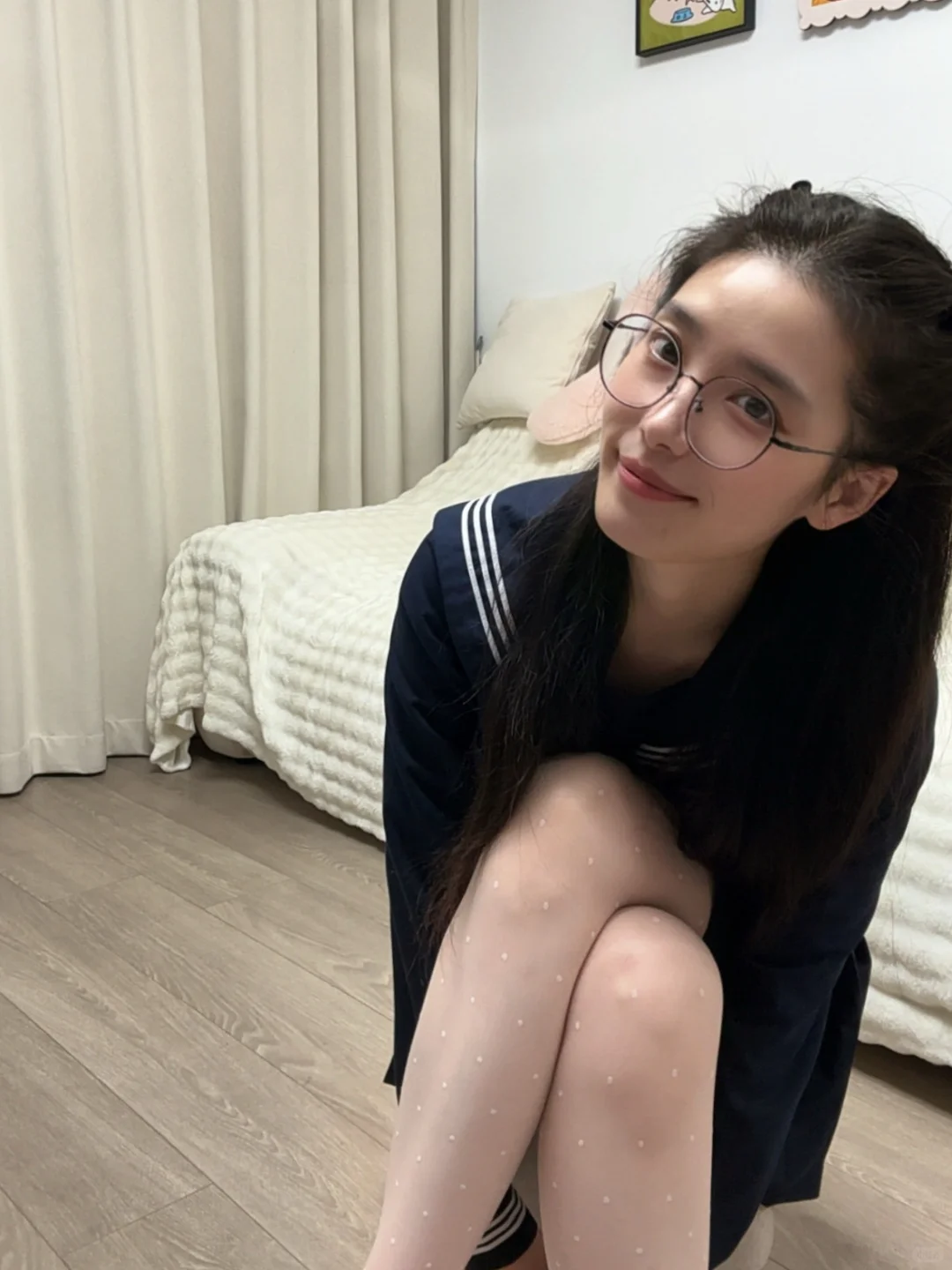 ootd｜波点白丝敲可爱🥰