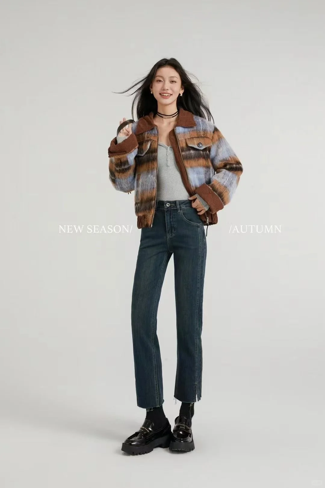 秋冬女裤模特👖这腿型也太好看了～