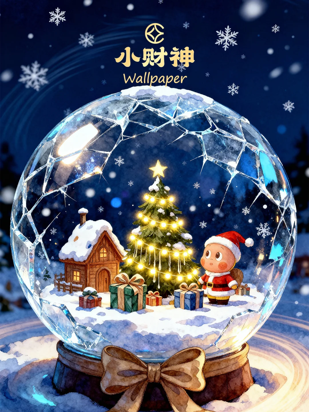 🎄圣诞水晶球星星人丨手机壁纸丨176