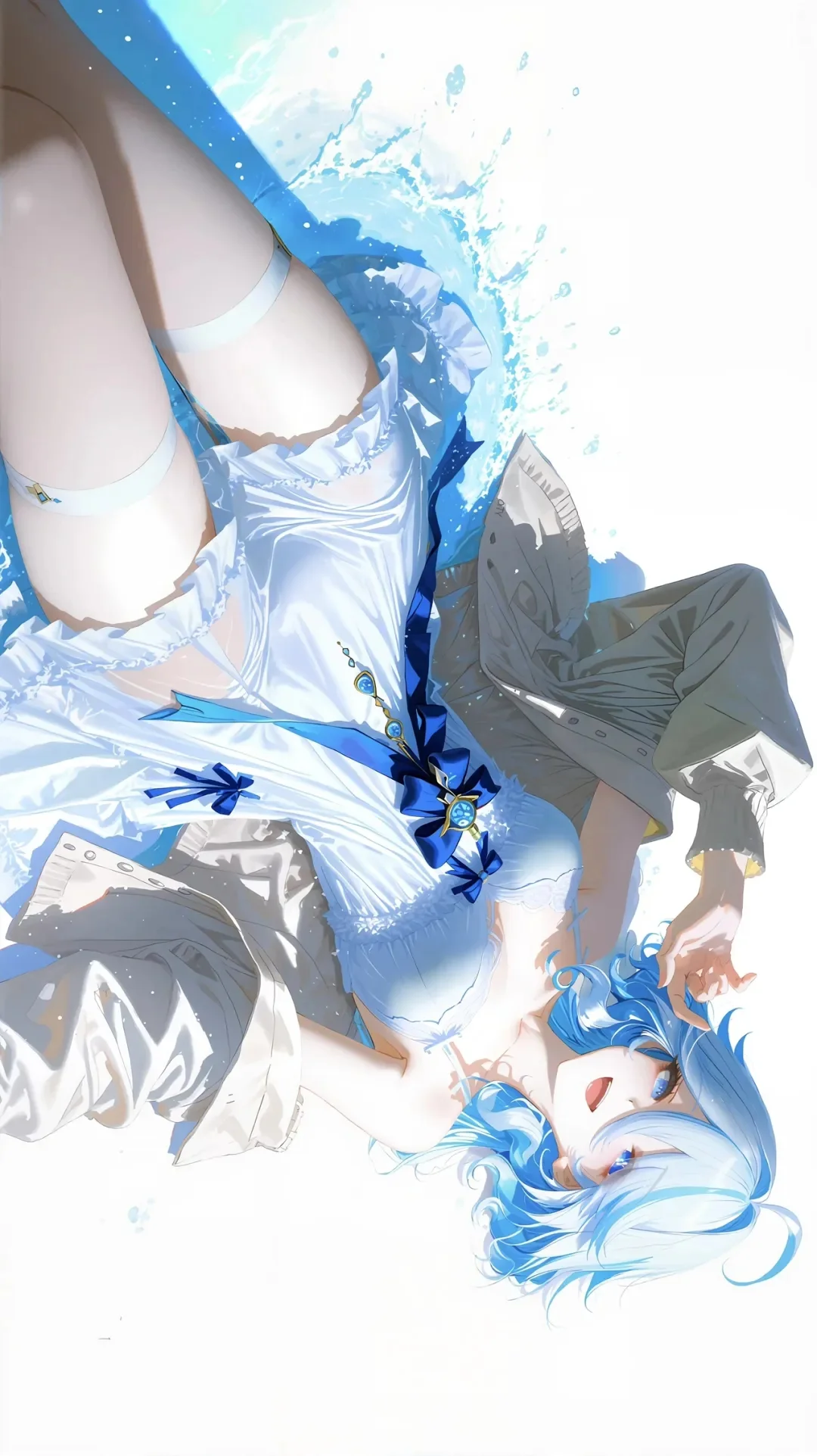 芙芙：猜猜看浪花能亲到我脚丫嘛…