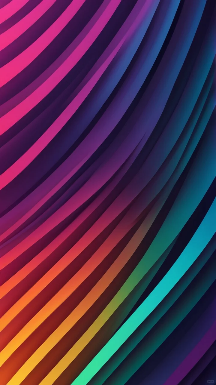 彩色的线条艺术，手机壁纸，18张