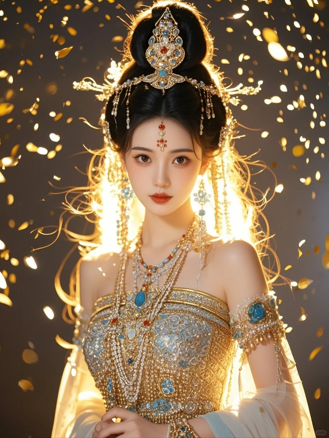 美到每根头发丝都在发光，AI写真《西域舞娘》