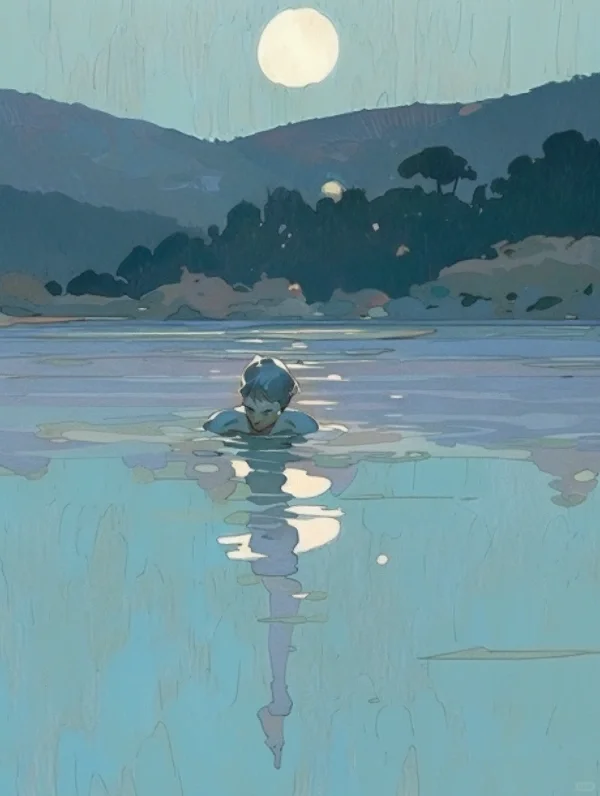 游泳主题Ai绘画