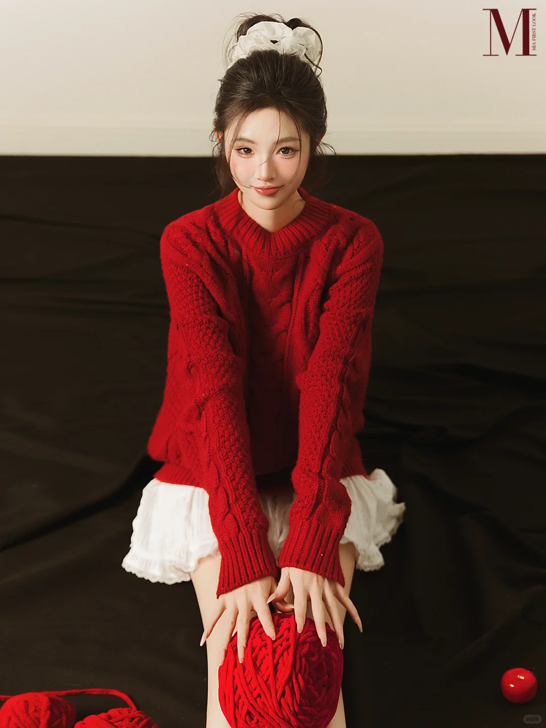 韩杂红色系写真