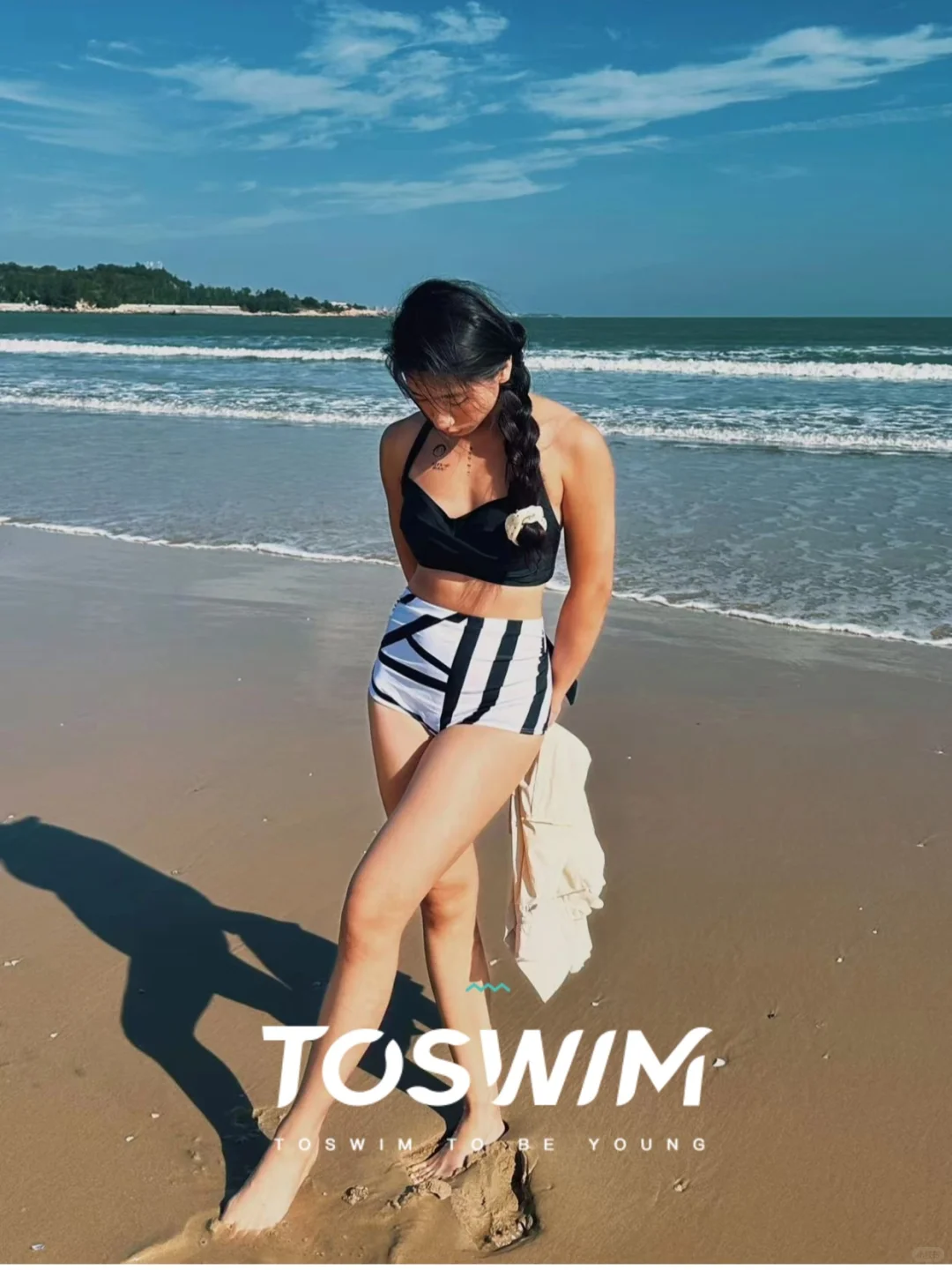 高腰比基尼真巨显腿长!