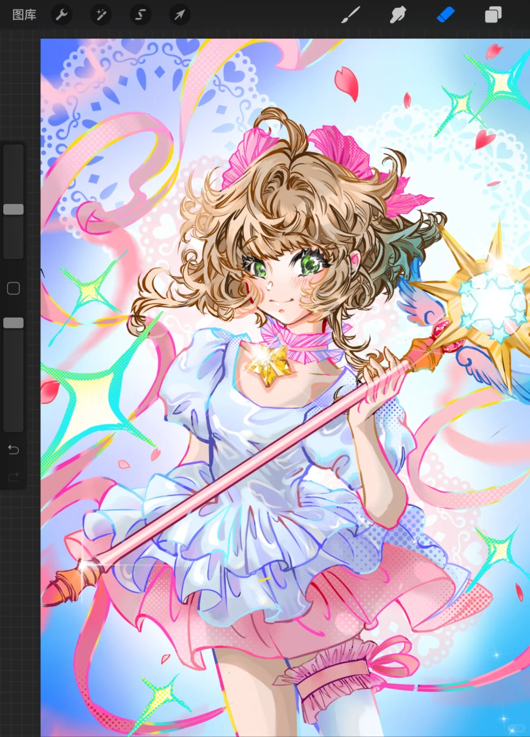 今天画的美少女～🎀🌈✨