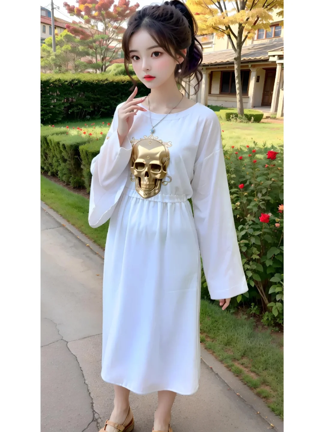 #ai美图创作 （今日作品）女装新款长袖骷髅