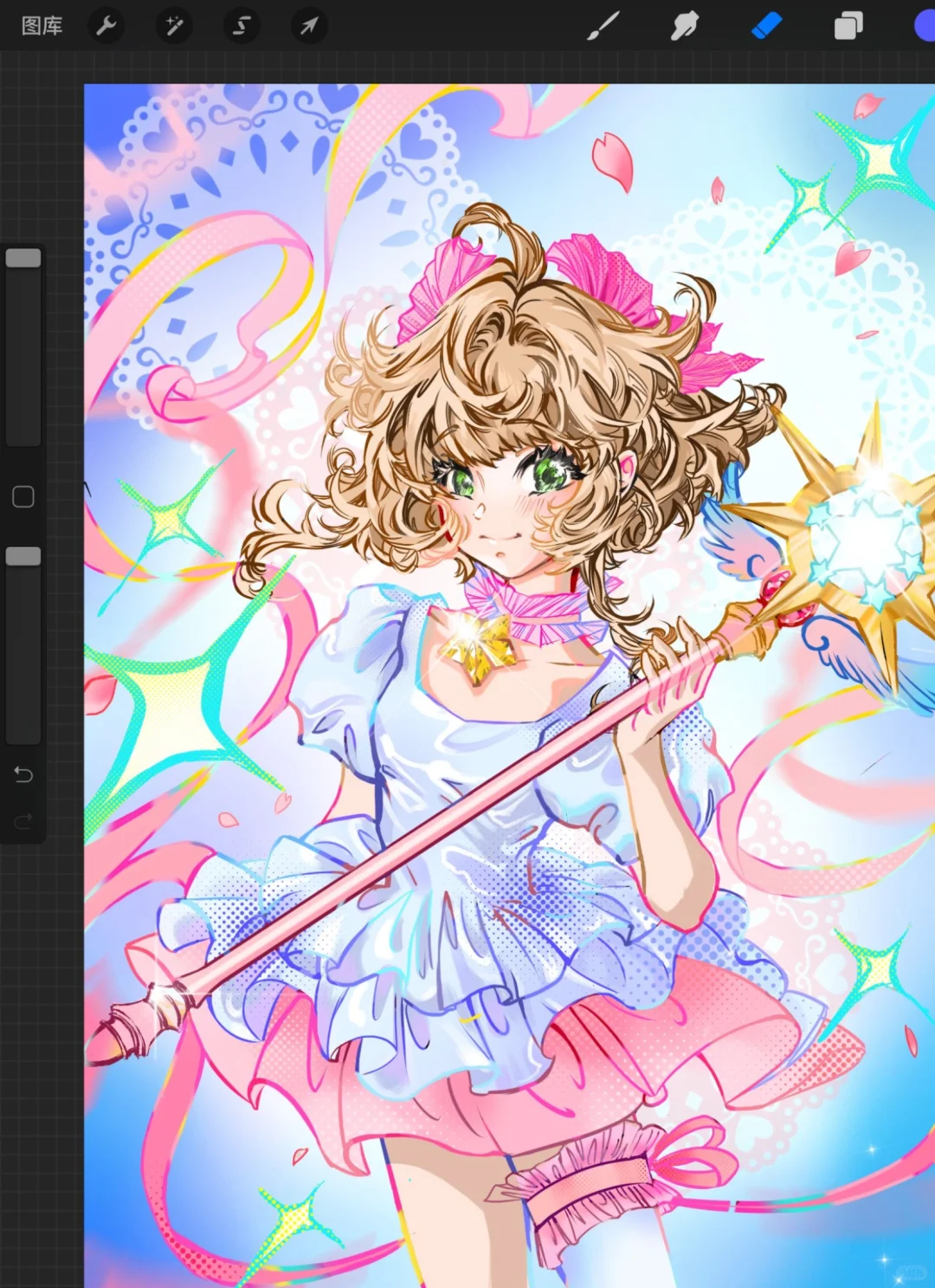 今天画的美少女～🎀🌈✨