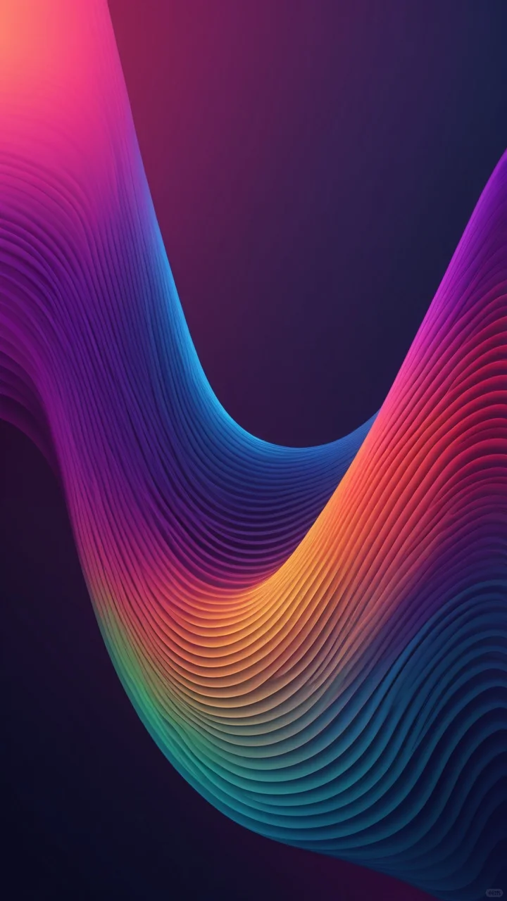 彩色的线条艺术，手机壁纸，18张