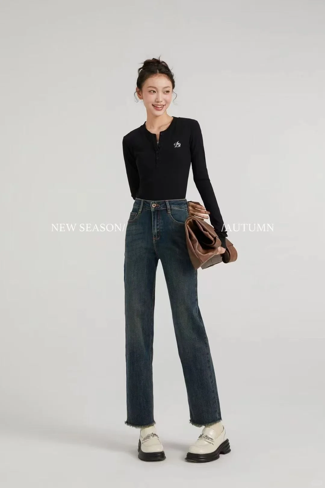 秋冬女裤模特👖这腿型也太好看了～