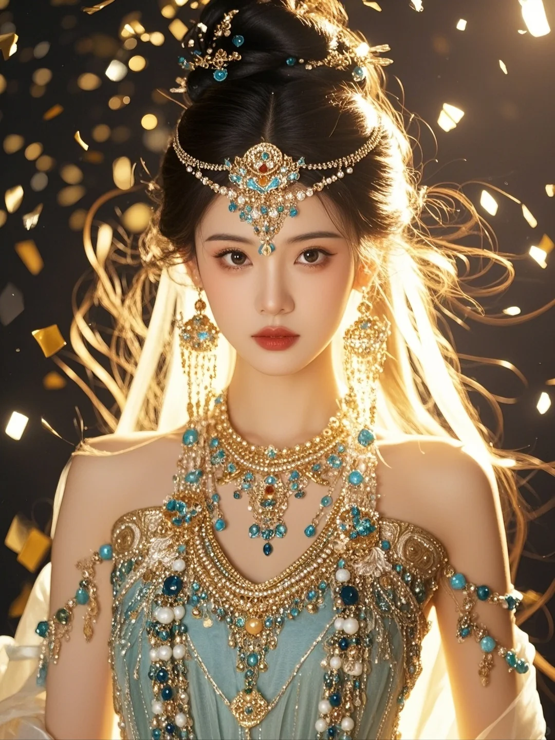 美到每根头发丝都在发光，AI写真《西域舞娘》